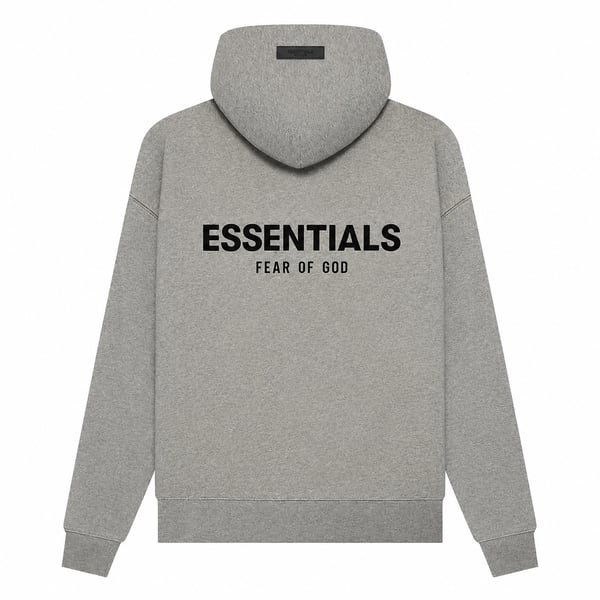 Essentials Hoodie — Dark Oatmeal back